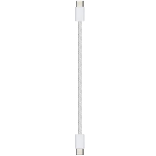 6 Inch USB C to USB C Cable Short Type C Charging Cable, 0.5 ft 6” White | Braided USBC Phone Charger Cord - size: 6 inches