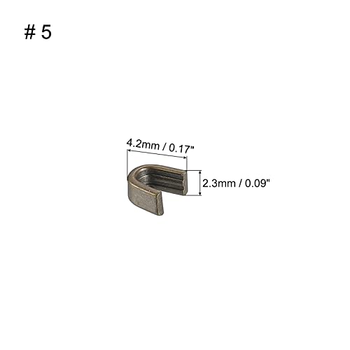 uxcell 40Pcs Zipper Slider Retainers, #5 U Shape Top Stoppers for Bags Coats Jackets Closed-end Zippers Replacing, Bronze Tone - color: Bronze Tone, size: #5