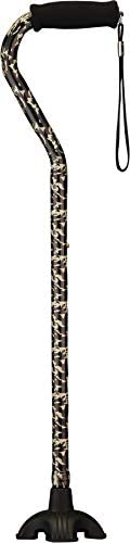 Nova Joy Designer Offset Quad Cane for Seniors - Unisex Adjustable Lightweight Walking Aid with Foam Handle, Wrist Strap and Anti-Rattle Lock - Essential Mobility Support - Camouflage - color: Camouflage