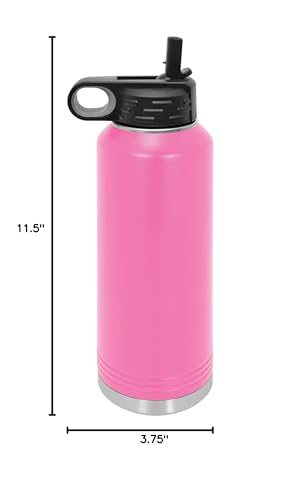 Polar Camel 40 oz Stainless Steel Water Bottle with Flip Top Lid and Straw (Pink) - color: Pink