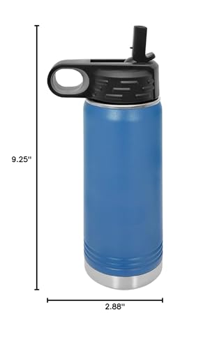 Polar Camel 20 oz Stainless Steel Water Bottle with Flip Top Lid and Straw (Royal Blue) - color: Royal Blue