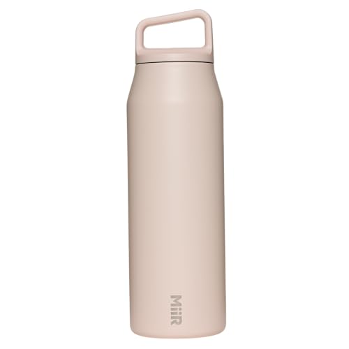 MiiR Wide Mouth Water Bottle - 32oz Insulated Water Bottle in Stainless Steel with Double Wall Vacuum Insulation, Leakproof Design, Keeps Drinks Hot or Cold - color: Thousand Hills Pink, size: 32 Ounces
