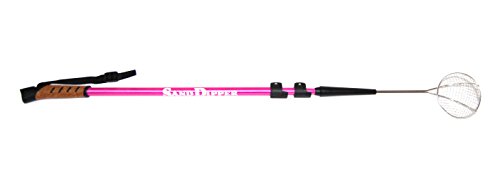 Sand Dipper Full Size Beach Scoop Shovel & Sifter Tool for Beachcombing – Adjustable Sea Glass, Shell, Shark Tooth Sifter for the Beach – Can Be Used as a Walking or Hiking Stick Too – Pink, 4” Basket