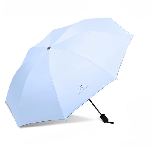 Umbrellas Windproof Travel, Light Portable and automatic Folding Rain Umbrella, All-weather UV protection,Waterproof Canopy - Fits Car & Backpack - color: Blue