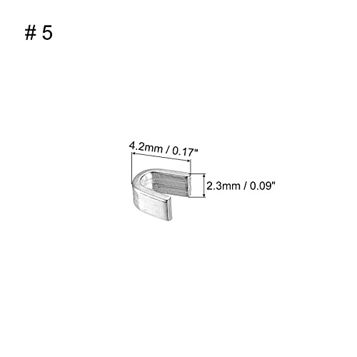 uxcell 40Pcs Zipper Slider Retainers, #5 U Shape Top Stoppers for Bags Coats Jackets Closed-end Zippers Replacing, Silver Tone - color: Silver Tone, size: #5