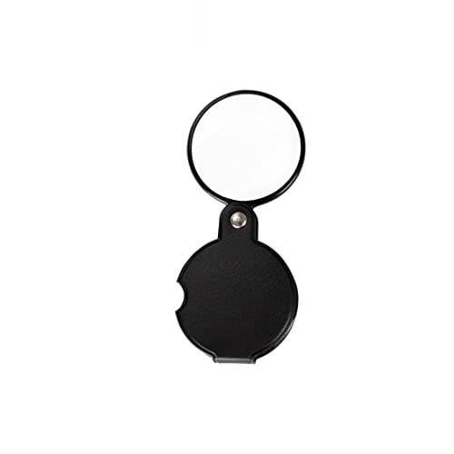 3pcs10x Small Pocket Magnify Glass Premium Folding Mini Magnifying Glass with Rotating Protective Leather Sheath, Apply to Reading, Science, Jewelry, Hobbies, 1.96in.