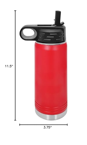 Polar Camel 40 oz Stainless Steel Water Bottle with Flip Top Lid and Straw (Red) - color: Red