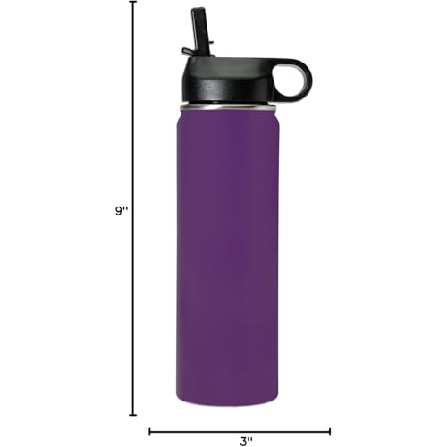 LaserGram Personalized 20oz Water Bottle, Soccer Player Man (Dark Purple) - color: Dark Purple, size: 20 Ounces