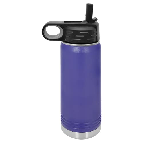 Polar Camel 40 oz Stainless Steel Water Bottle with Flip Top Lid and Straw (Purple) - color: Purple