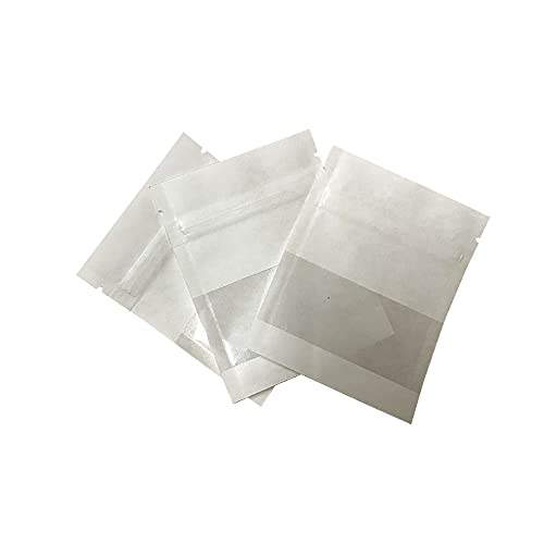FERENLI 100Pcs 2.8x3.5 inch White Kraft Paper Window Bags for Food Storage - color: White