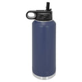 Polar Camel 40 oz Stainless Steel Water Bottle with Flip Top Lid and Straw (Navy Blue) - color: Navy Blue