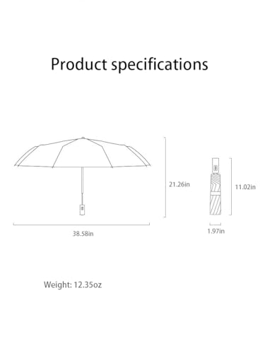 Umbrellas Windproof Travel, Light Portable and automatic Folding Rain Umbrella, All-weather UV protection,Waterproof Canopy - Fits Car & Backpack - color: Blue