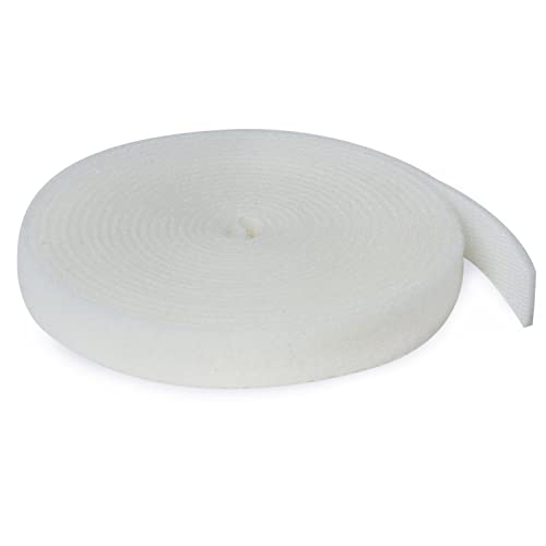 Reusable Hook & Loop Strong Grip Fastener Roll 3/4" x 16' (1" Wide, 16 Feet Long) Cut It to The Desired Length You Need - White - size: 3/4" x 16' White