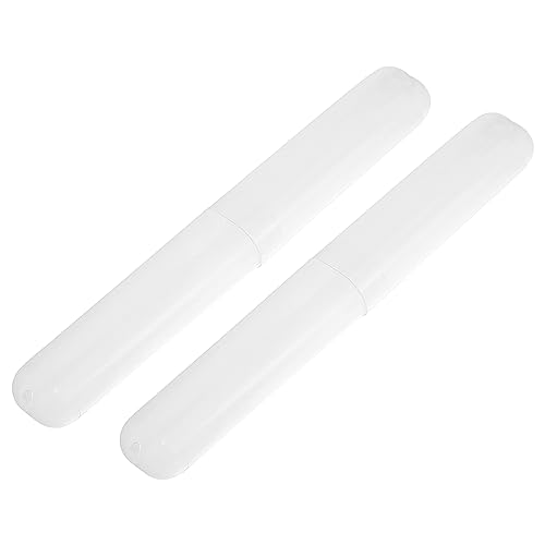 VOCOSTE 2Pcs Travel Toothbrush Case, White - color: White