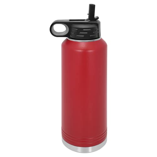 Polar Camel 40 oz Stainless Steel Water Bottle with Flip Top Lid and Straw (Maroon) - color: Maroon