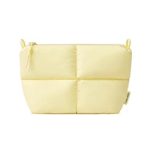 Comfyable Puffy Electronics Organizer Travel Case, Cute Tech Pouch for Women Men, Cable Storage Bag for Charger, Phone, Power Bank, Cord, Compact Tech Accessories Pouch, Butter Yellow - color: Butter Yellow