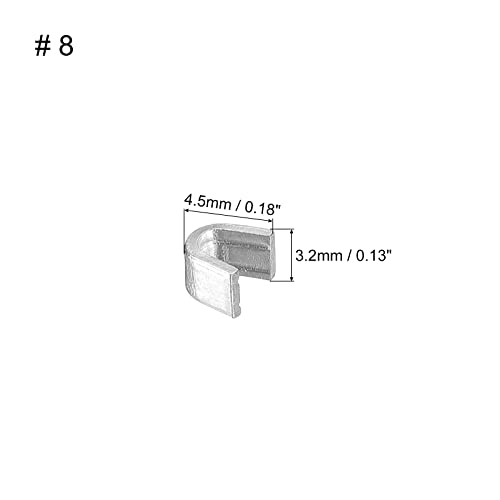 uxcell 40Pcs Zipper Slider Retainers, #8 U Shape Top Stoppers for Bags Coats Jackets Closed-end Zippers Replacing, Silver Tone - color: Silver Tone, size: #8