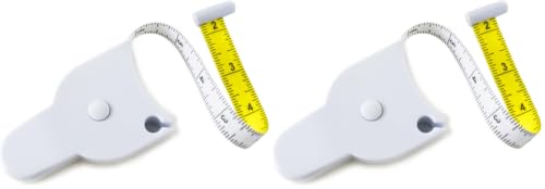 Perfect Body Tape Measure - 80 Inch Automatic Telescopic Tape Measure - Retractable Measuring Tape for Body: Waist, Hip, Bust, Arms, and More (White - 80 inch) (Pack of 2) - color: White, size: 80 Inch (Pack of 2)