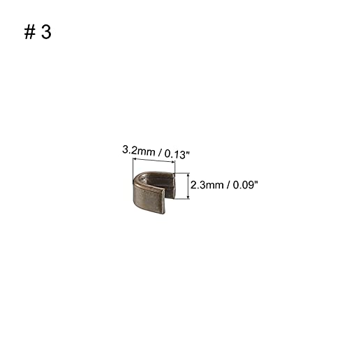 uxcell 40Pcs Zipper Slider Retainers, #3 U Shape Top Stoppers for Bags Coats Jackets Closed-end Zippers Replacing, Bronze Tone - color: Bronze Tone, size: #3