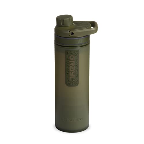 GRAYL UltraPress 16.9 oz Water Purifier & Filter Bottle, Olive Drab - color: Olive Drab