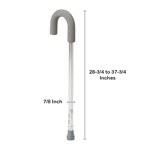 McKesson Aluminum Round Handle Cane 28.75" to 37.75" H - size: (6 ct)