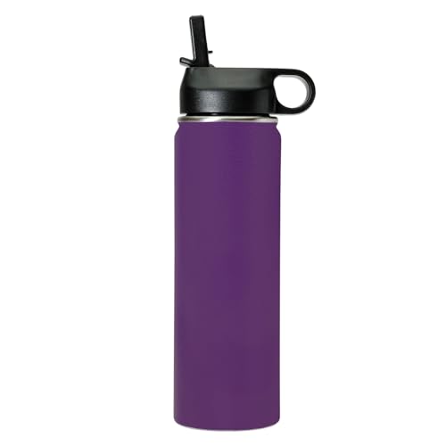 LaserGram Personalized 20oz Water Bottle, Soccer Player Man (Dark Purple) - color: Dark Purple, size: 20 Ounces