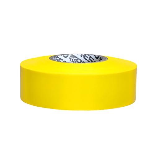 NO Adhesive, Presco PresGlo Arctic Roll Flagging Tape 5 mils Thick, 1-3/16 in. x 50 yds. (Neon Yellow)