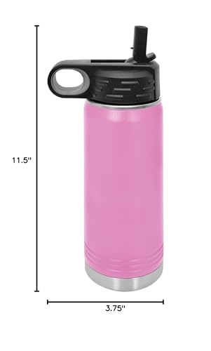 Polar Camel 40 oz Stainless Steel Water Bottle with Flip Top Lid and Straw (Light Purple) - color: Light Purple
