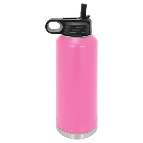 Polar Camel 40 oz Stainless Steel Water Bottle with Flip Top Lid and Straw (Pink) - color: Pink