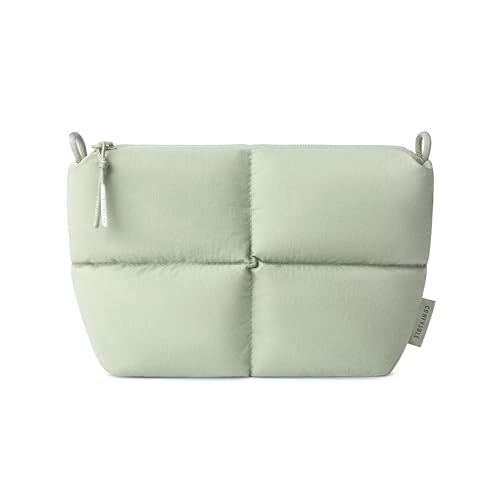 Comfyable Puffy Electronics Organizer Travel Case, Cute Tech Pouch for Women Men, Cable Storage Bag for Charger, Phone, Power Bank, Cord, Compact Tech Accessories Pouch, Sage - color: Sage