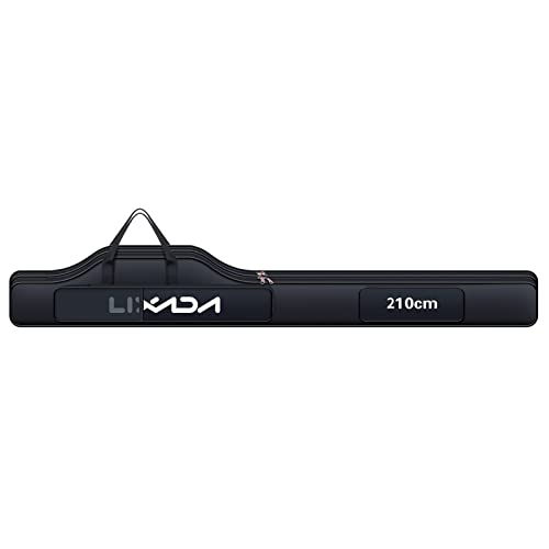 Lixada Fishing Rod Case - Portable Folding Pole and Reel Storage Bag, Gears Organizer - size: 210cm