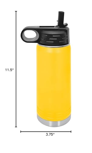 Polar Camel 40 oz Stainless Steel Water Bottle with Flip Top Lid and Straw (Yellow) - color: Yellow