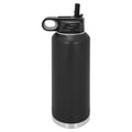 Polar Camel 40 oz Stainless Steel Water Bottle with Flip Top Lid and Straw (Black) - color: Black