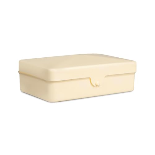 Dukal Ivory Plastic Soap Box, Durable & Compact, Pack of 10 – Perfect for Travel, Bathroom, or Gym Use, Leak-Proof Design, Keeps Soap Dry and Clean