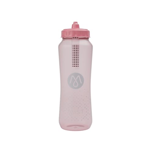 Mist Sports Squeeze Water Bottle with Built-In Filter for Pure Water, Easy Grip Squeeze Water Bottles Sports Quality, Leak Proof & BPA Free Athletic Water Bottle Squirt Top, Peachy Pink - color: Peach Pink
