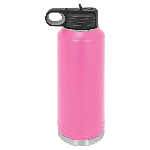 Polar Camel 40 oz Stainless Steel Water Bottle with Flip Top Lid and Straw (Pink) - color: Pink