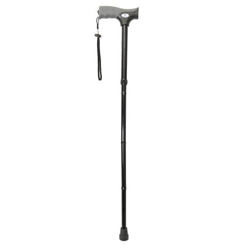 FSA/HSA Eligible, Vaunn Medical Easy Grip Height Adjustable Folding Cane/Walking Stick with Strap/Pouch- Compact, Portable, and Safe Walking Assistant- Non-Slip Grip Handle- Men, Women, Elderly - style: Standard Tip