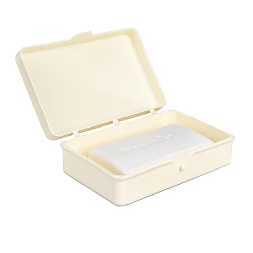 Dukal Ivory Plastic Soap Box, Durable & Compact, Pack of 10 – Perfect for Travel, Bathroom, or Gym Use, Leak-Proof Design, Keeps Soap Dry and Clean