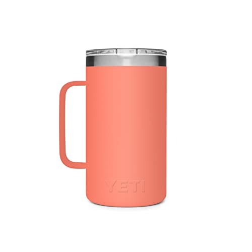 YETI Rambler 24 oz Mug, Vacuum Insulated, Stainless Steel with MagSlider Lid - color: Coral