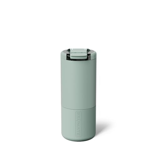 BrüMate Strova 18oz 100% Leakproof Insulated Coffee Mug | Ceramic-Lined Interior | Built-In Silicone Sleeve for Travel | Locking Flip Lid (Sage) - color: Sage