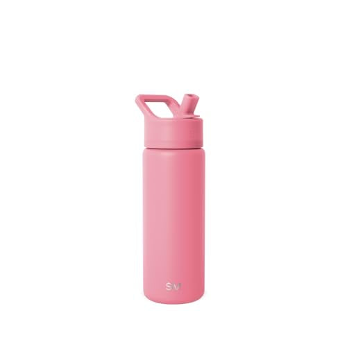 Simple Modern Insulated Water Bottle with Straw | 18oz | Pink - color: -Velvet Pink, style: 18oz
