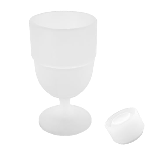 1 Pack Portable Collapsible Silicone Wine Glasses, Collapsible Silicone Cup, Travel Camp Wine Glasses for Picnic Indoor Outdoor, Reusable, Capacity 7 Oz, White