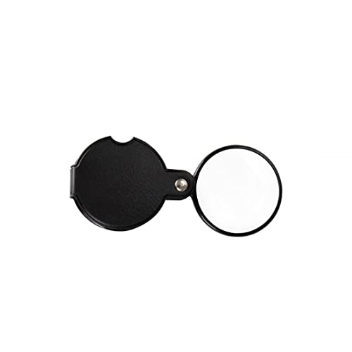 3pcs10x Small Pocket Magnify Glass Premium Folding Mini Magnifying Glass with Rotating Protective Leather Sheath, Apply to Reading, Science, Jewelry, Hobbies, 1.96in.