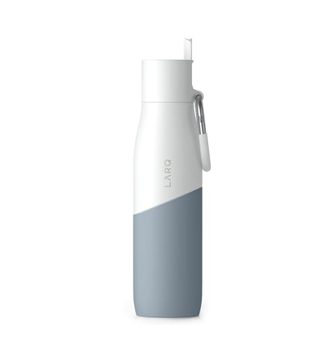 LARQ Bottle Movement Filtered - Lightweight Non-Insulated Stainless Steel Water Bottle BPA Free with Nano Zero Technology and Long-Lasting Filters, White/Pebble, 32oz - color: White / Pebble, size: 32 Ounces