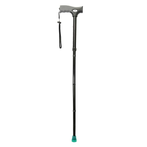 FSA/HSA Eligible, Vaunn Medical Easy Grip Height Adjustable Folding Cane/Walking Stick with Strap/Pouch- Compact, Portable, and Safe Walking Assistant- Non-Slip Grip Handle- Men, Women, Elderly - style: Glow Tip