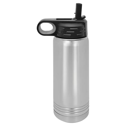 Polar Camel 40 oz Stainless Steel Water Bottle with Flip Top Lid and Straw (Stainless Steel) - color: Stainless Steel