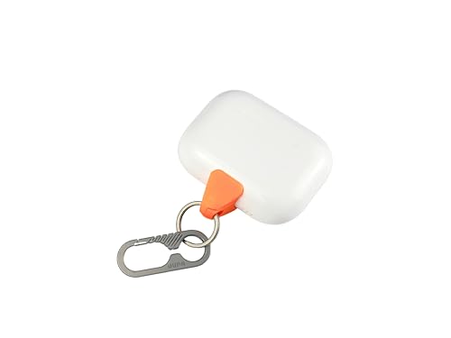 Jura Anchor for AirPods, Titanium Carabiner Clip, Keychain & Lanyard - color: Orange + Titanium