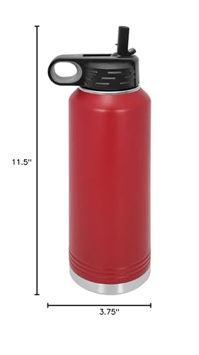 Polar Camel 40 oz Stainless Steel Water Bottle with Flip Top Lid and Straw (Maroon) - color: Maroon