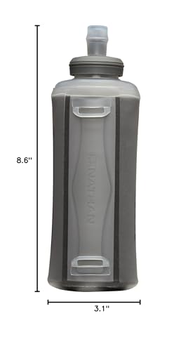 Nathan Handheld Soft Flask 18oz - Exo-Draw Insulated Collapsible Bottle - Grip-Free Strap & Rigid ExoSpine for Comfort/Support - Breathable Mesh Strap - Ideal Running/Hiking, Pinnacle, Lime Green - color: Lime Green, style: 18oz Insulated