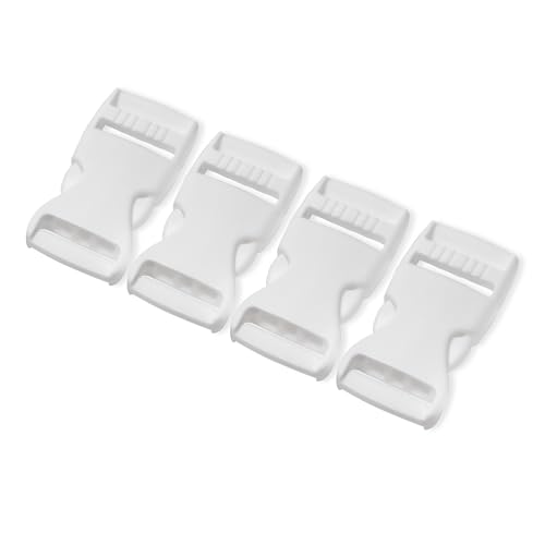 Buckles for Straps Set of 4 Pcs Plastic Buckle Clip Quick Side Release Plastic Fastener - color: White, size: 5/8'' (15mm)
